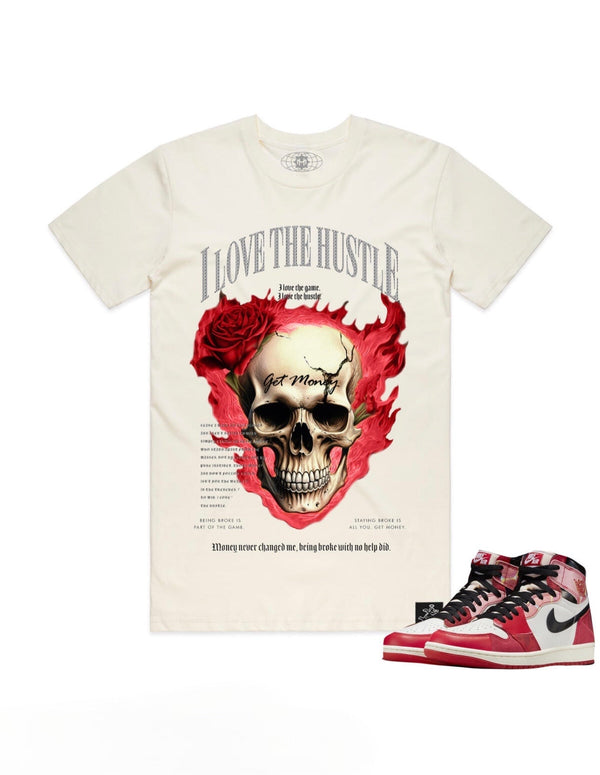 Hasta Muerte (Natural "AJ1 SM Love The Hustle Skull" T-Shirt)