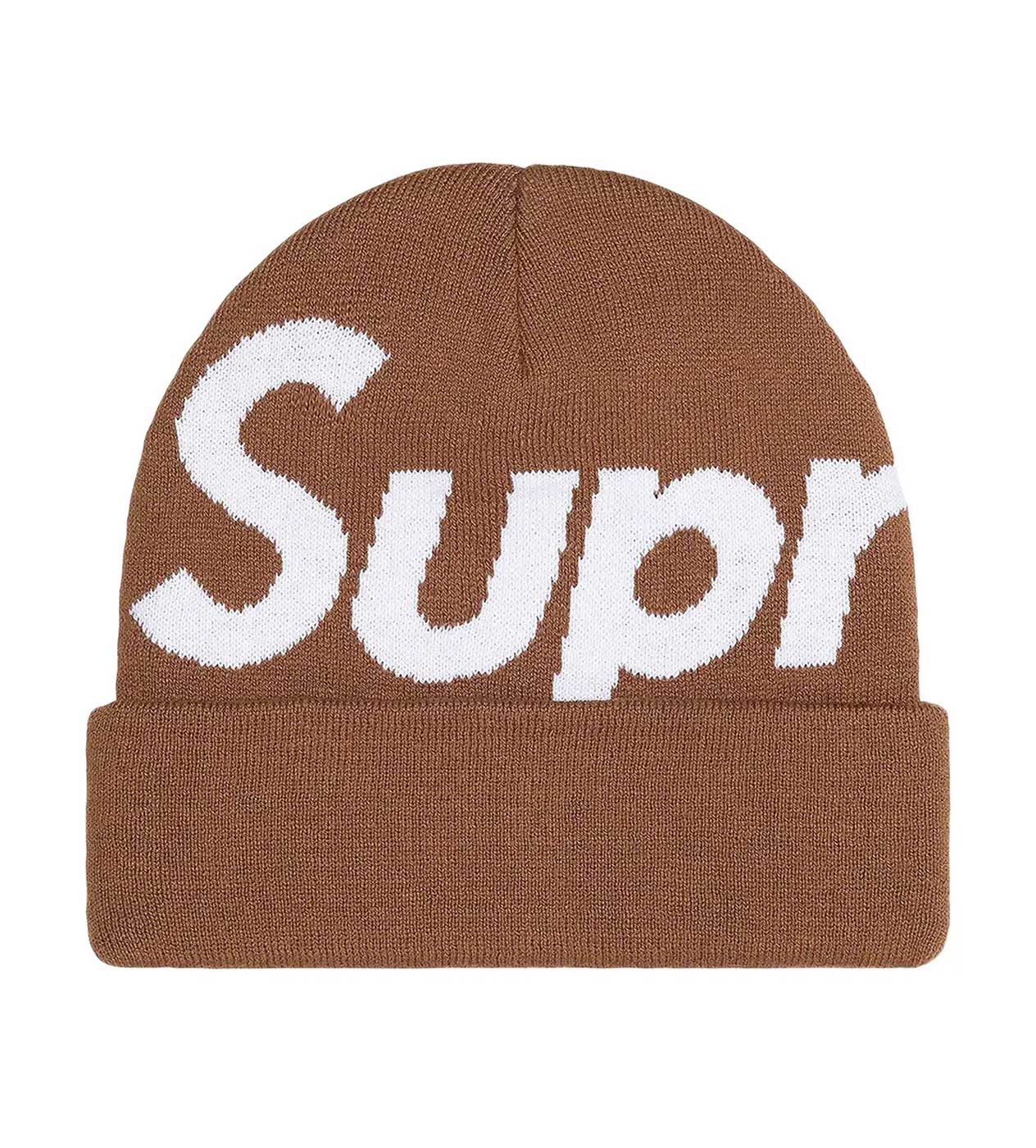 Supreme Big Logo Beanie Brown
