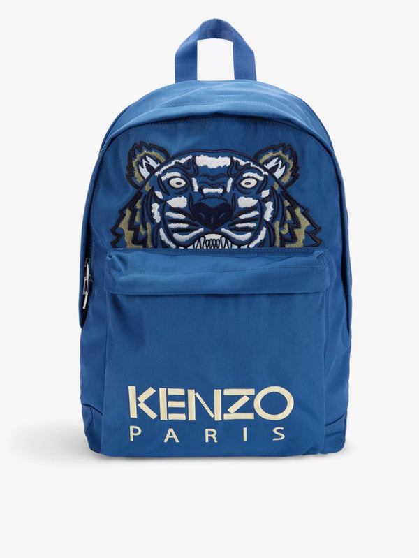 Kenzo Blue Canvas Kampus Tiger Backpack