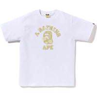 Bape Japanese Indigo Art Camo College Tee White X Beige