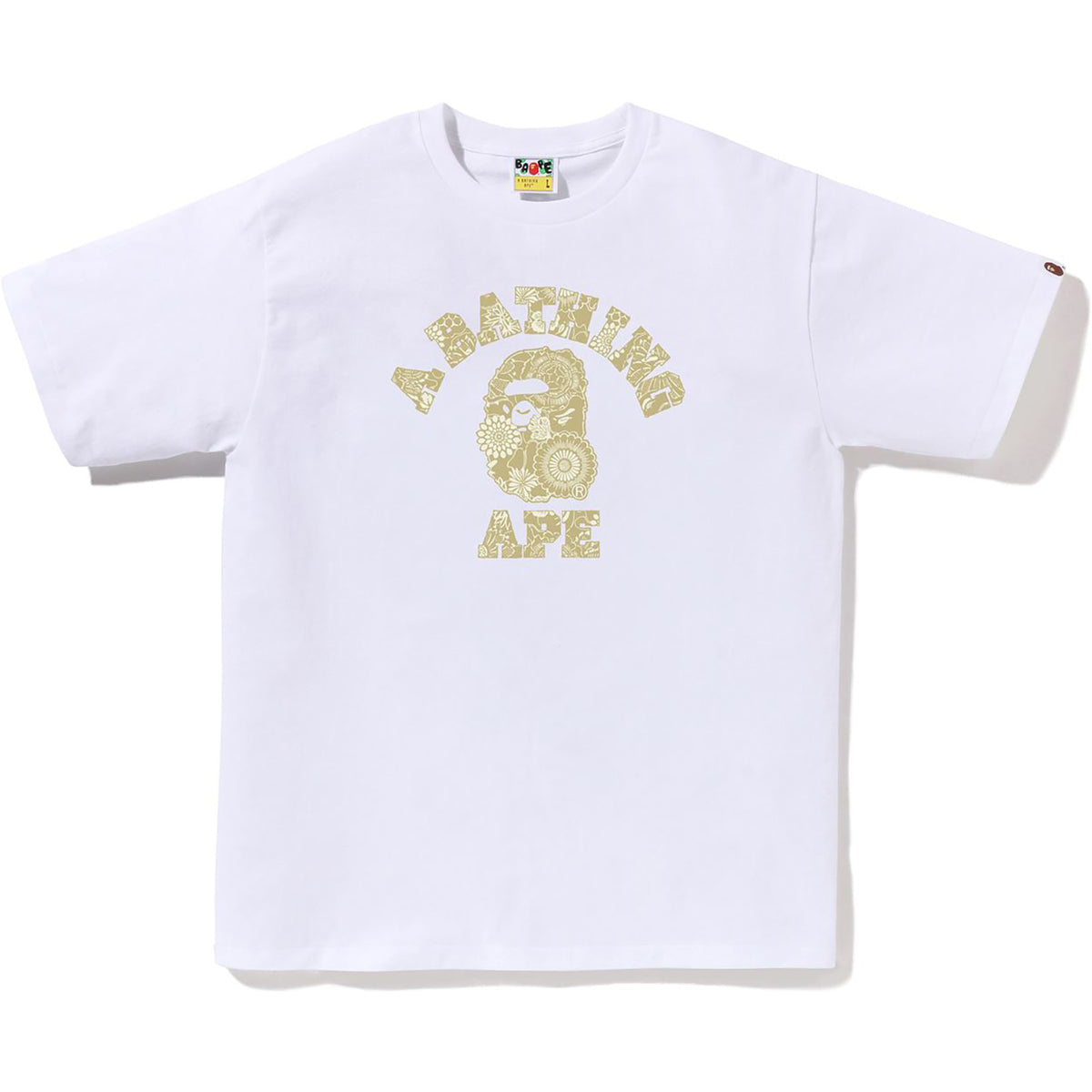 Bape Japanese Indigo Art Camo College Tee White X Beige