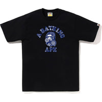 Bape Japanese Indigo Art Camo College Tee Black X Navy Blue