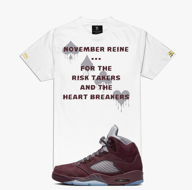 November reine (white risk taker & heart breaker t-shirt)