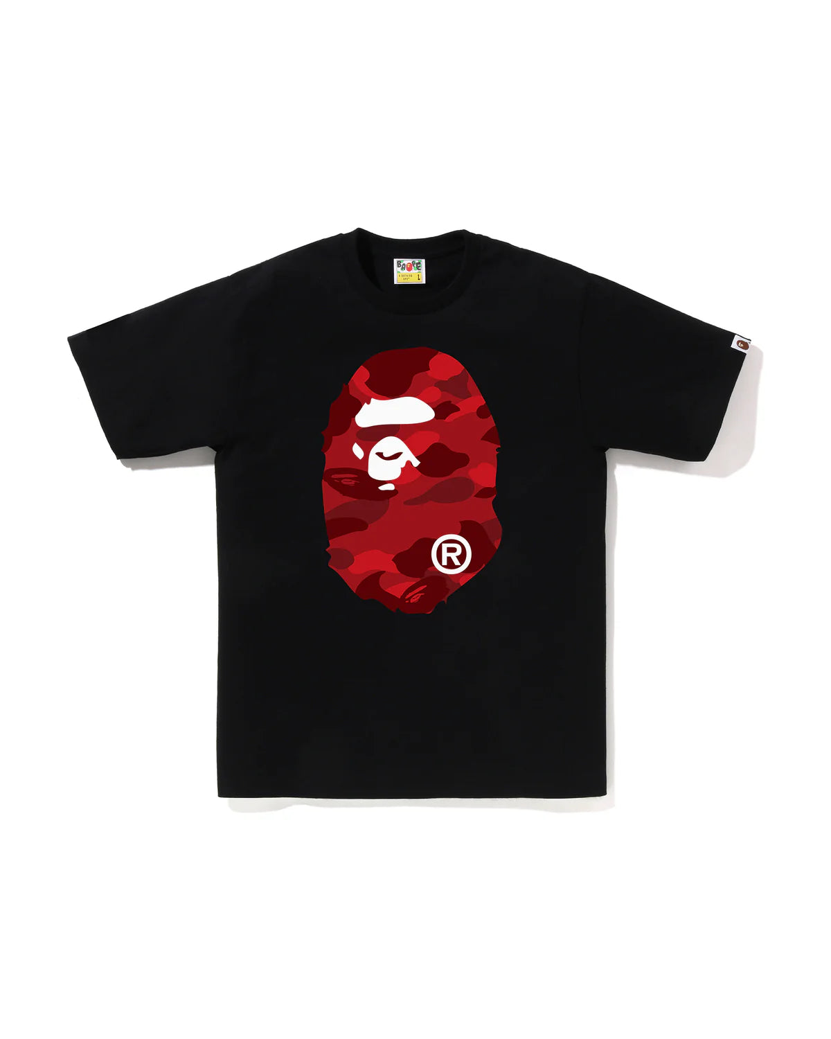 Bape Men’s Color Camo Big Ape Head Tee Black X Red
