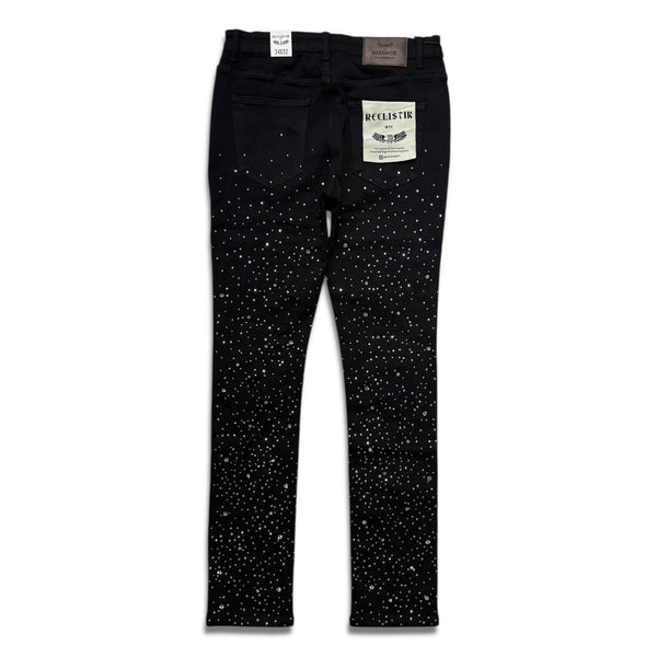 Reelistik NYC Men's Diamond Denim Jeans - Black (RST-1210)