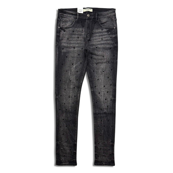 Reelistik Nyc Men's Diamond Denim Jeans - Dark Grey (RST-6027)