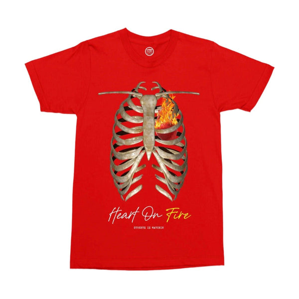 Streetz iz Watchin (Red "Heart on fire" T-Shirt)