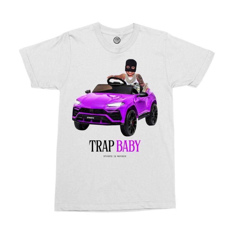 Streetz iz Watchin (White/Purple "Trap baby" T-Shirt)
