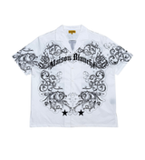 Civilized Men's Maison Blanche Scroll Print Button Down Shirt White