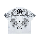 Civilized Men's Maison Blanche Scroll Print Button Down Shirt White