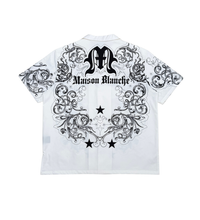 Civilized Men's Maison Blanche Scroll Print Button Down Shirt White