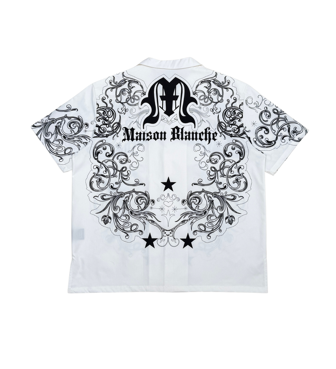 Civilized Men's Maison Blanche Scroll Print Button Down Shirt White