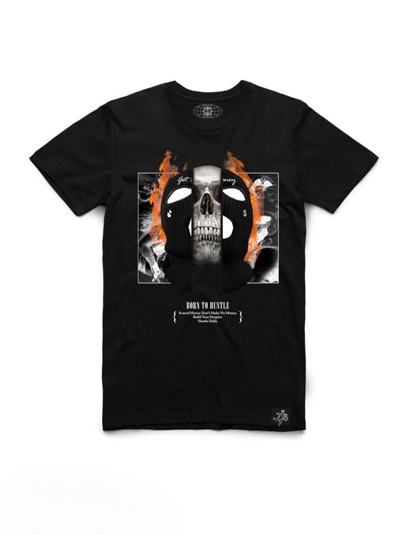 Hasta muerte (black split mask fire t-shirt)