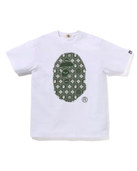 Bape Traditional Japanese Pattern Ape Head Tee White X Green