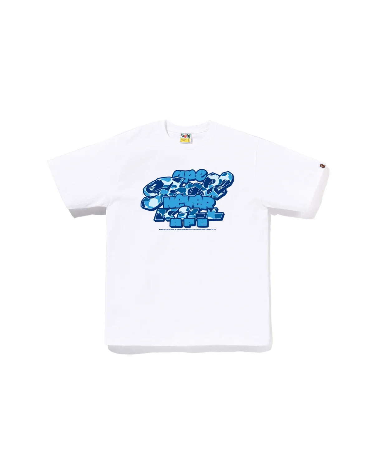 Bape Abc Camo Toon Asnka Tee White X Blue