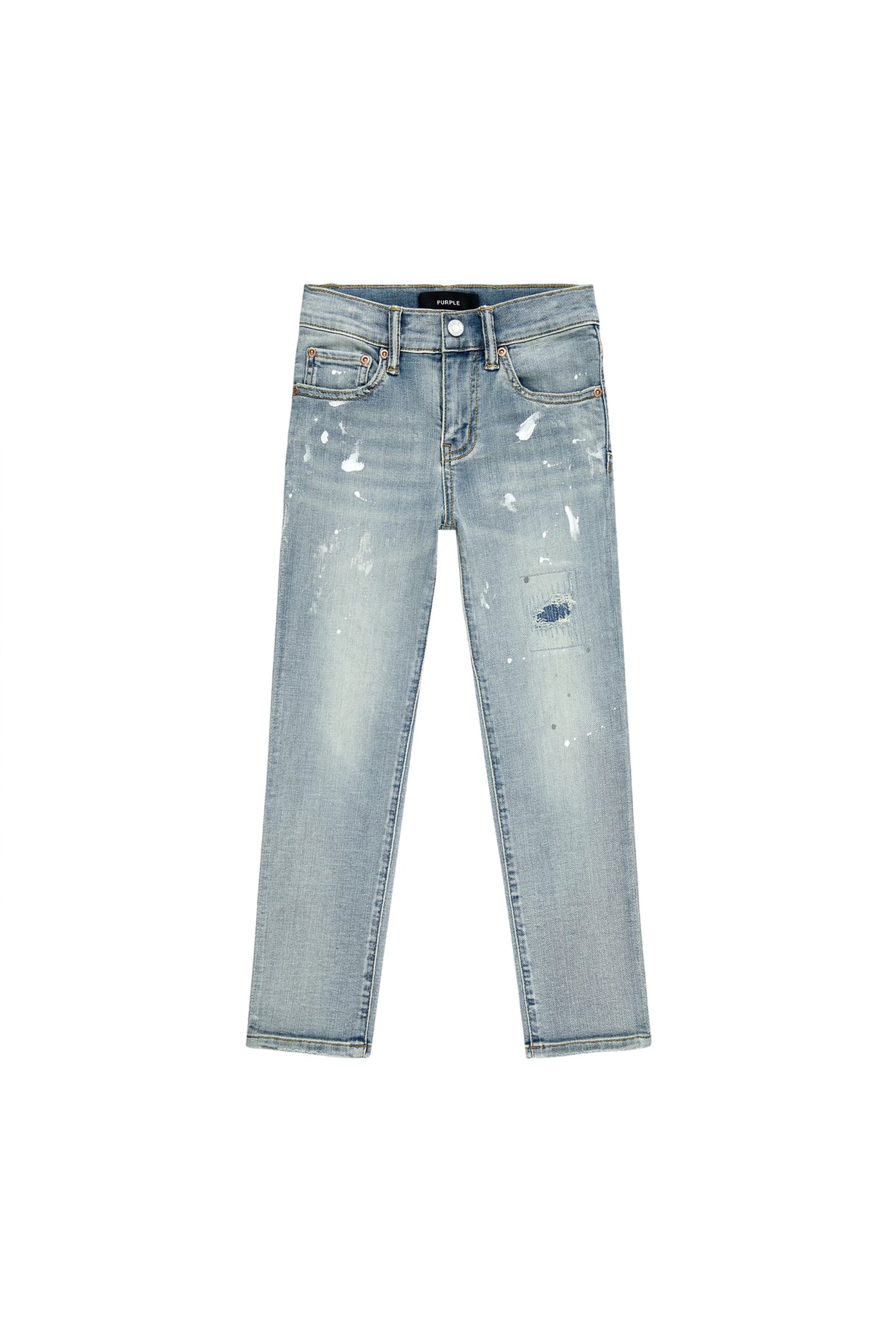 Purple Brand Kids' Paint Repair Jeans Light Indigo