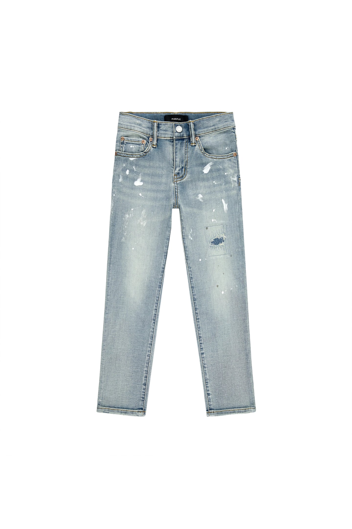 Purple Brand Kids' Paint Repair Jeans Light Indigo