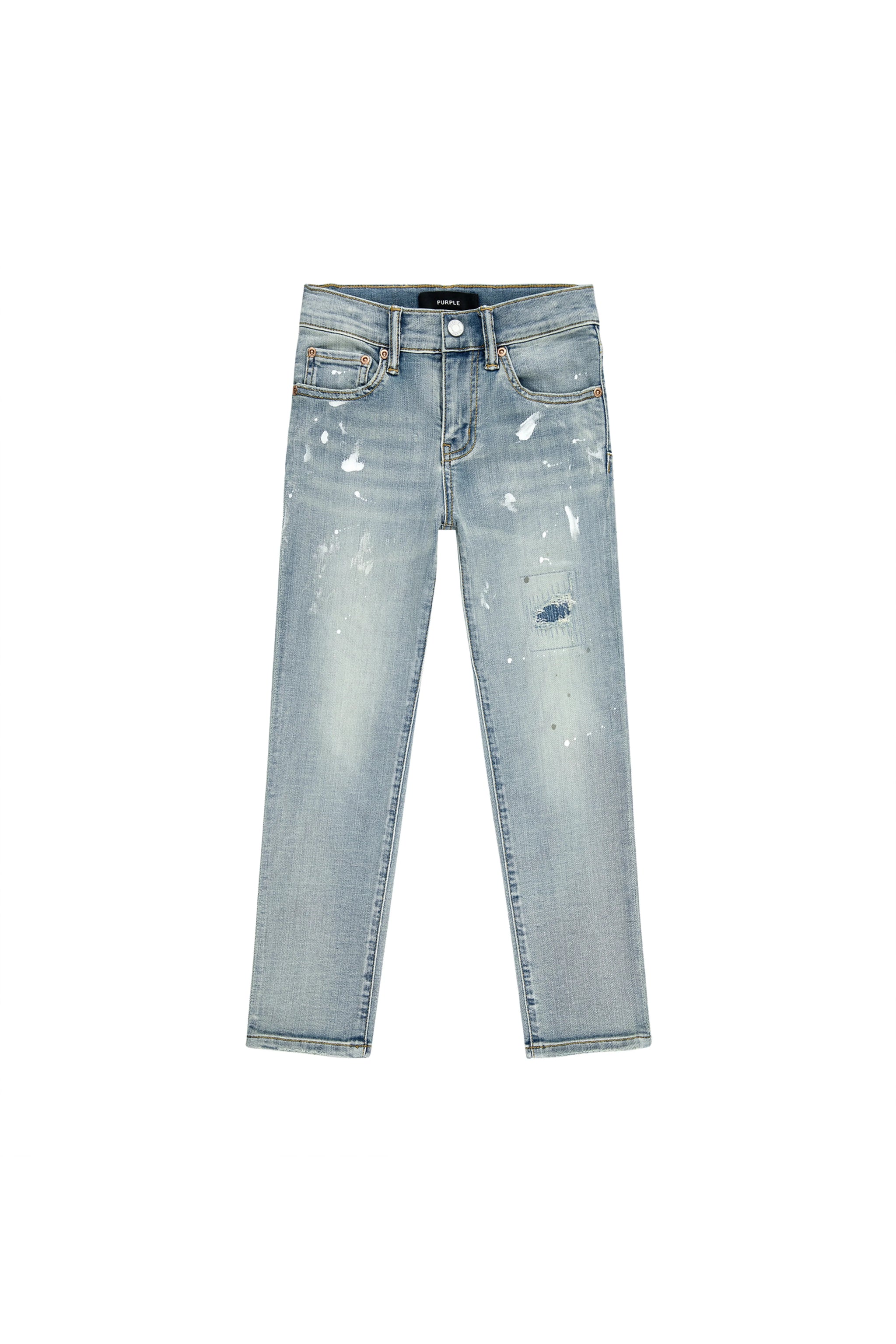 Purple Brand Kids' Paint Repair Jeans Light Indigo