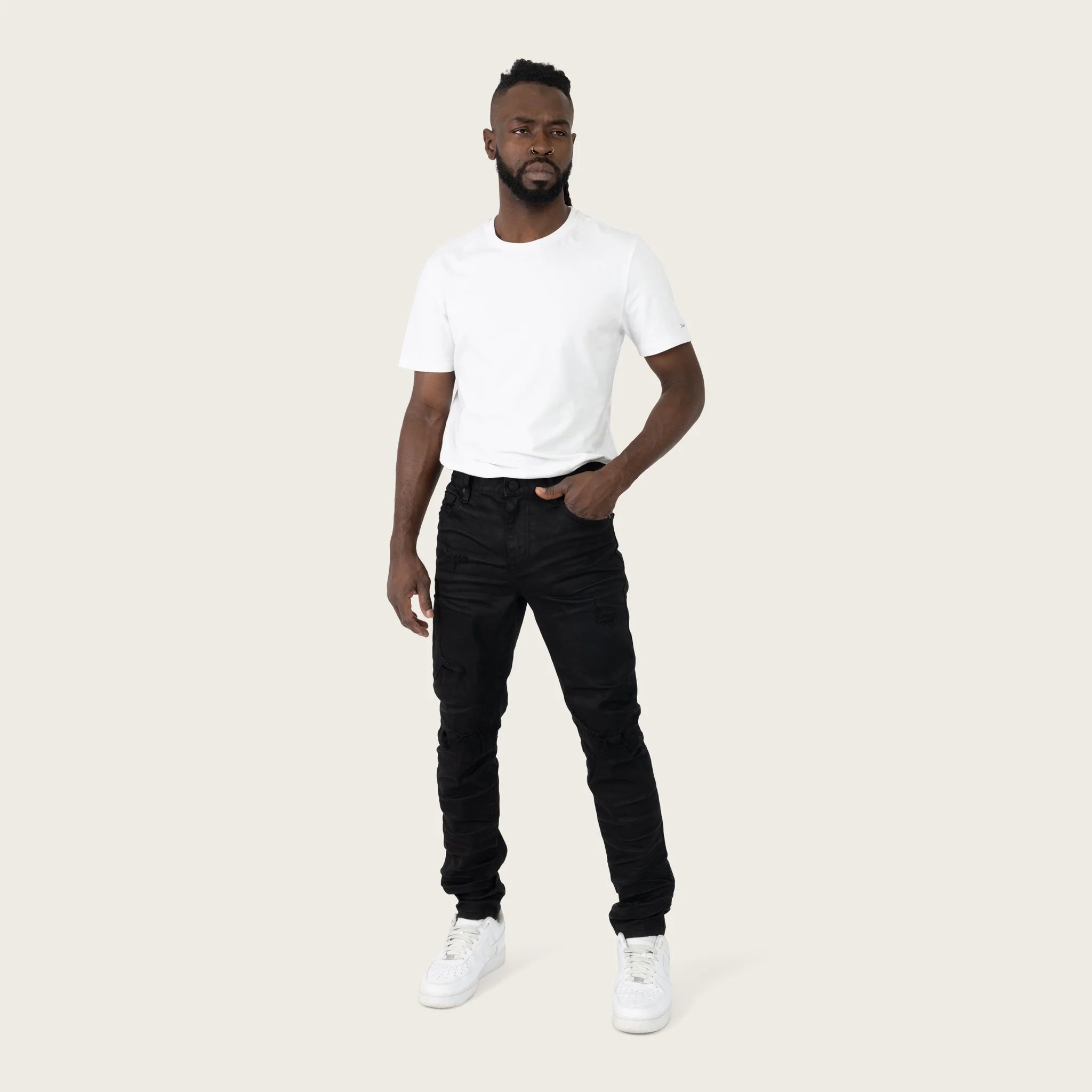 Smoke Rise Authentic Washed Jeans Jet Black