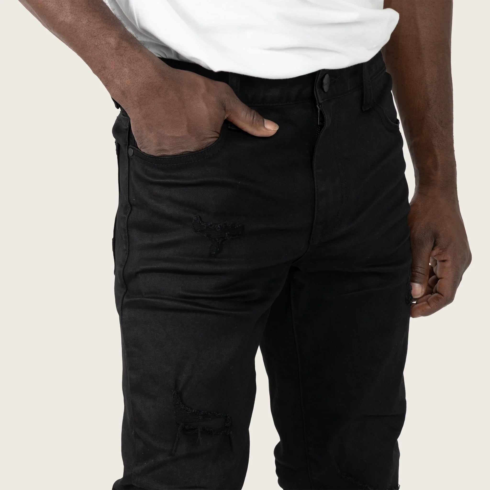 Smoke Rise Authentic Washed Jeans Jet Black