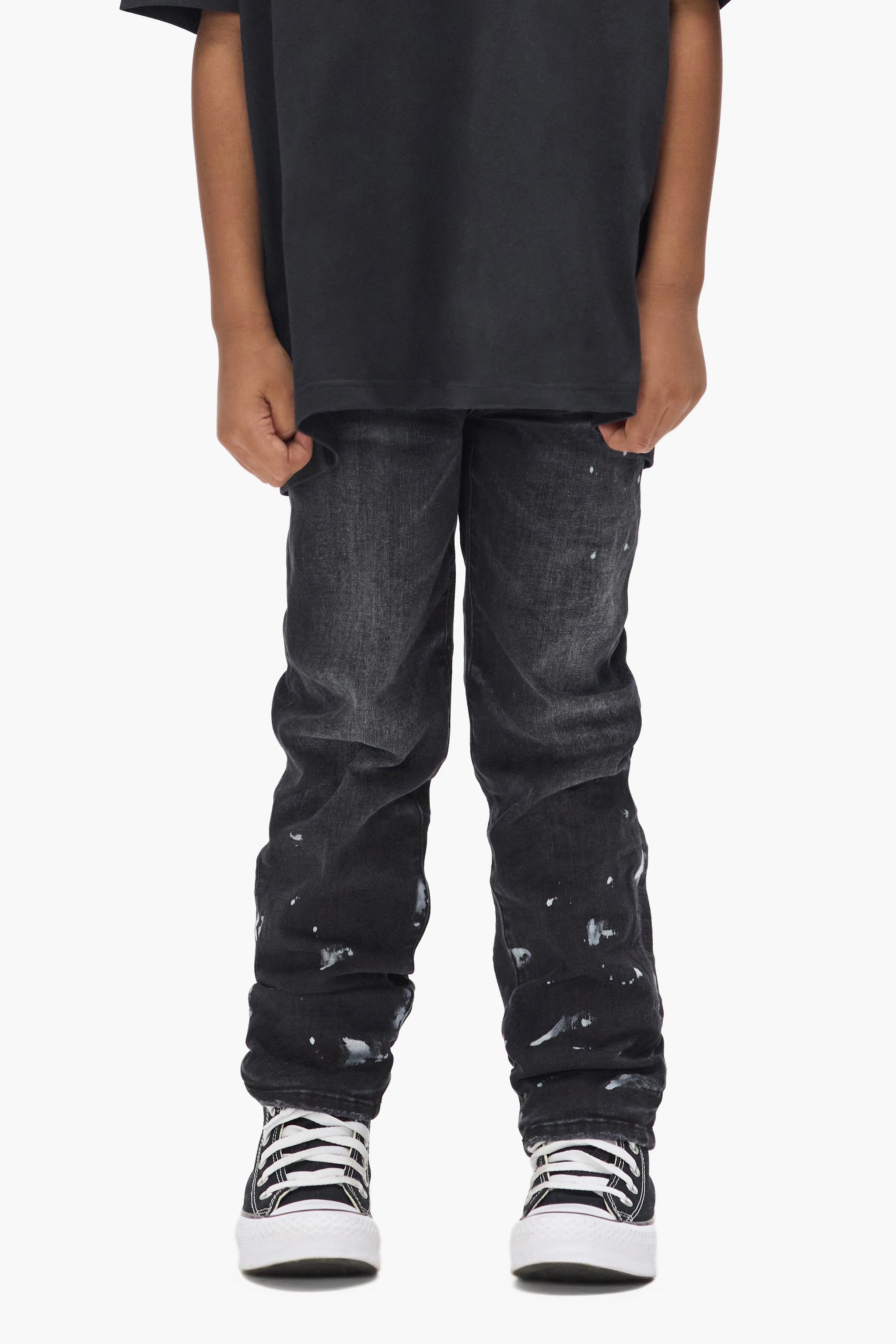 Purple Brand Kids' Paint Repair Jeans Black