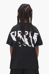 Purple Brand Kids' Painted Wordmark Tee Black