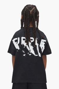 Purple Brand Kids' Painted Wordmark Tee Black