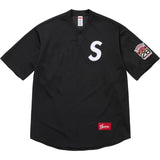 Supreme S Logo Baseball Henley Jersey Black Tokyo
