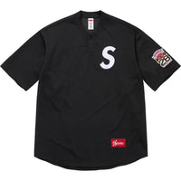 Supreme S Logo Baseball Henley Jersey Black Tokyo