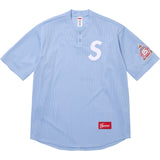 Supreme S Logo Baseball Henley Jersey Light Blue London