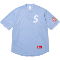 Supreme S Logo Baseball Henley Jersey Light Blue London