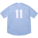 Supreme S Logo Baseball Henley Jersey Light Blue London