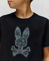 Psycho Bunny Kids Rowen Bunny Graphic Tee Black