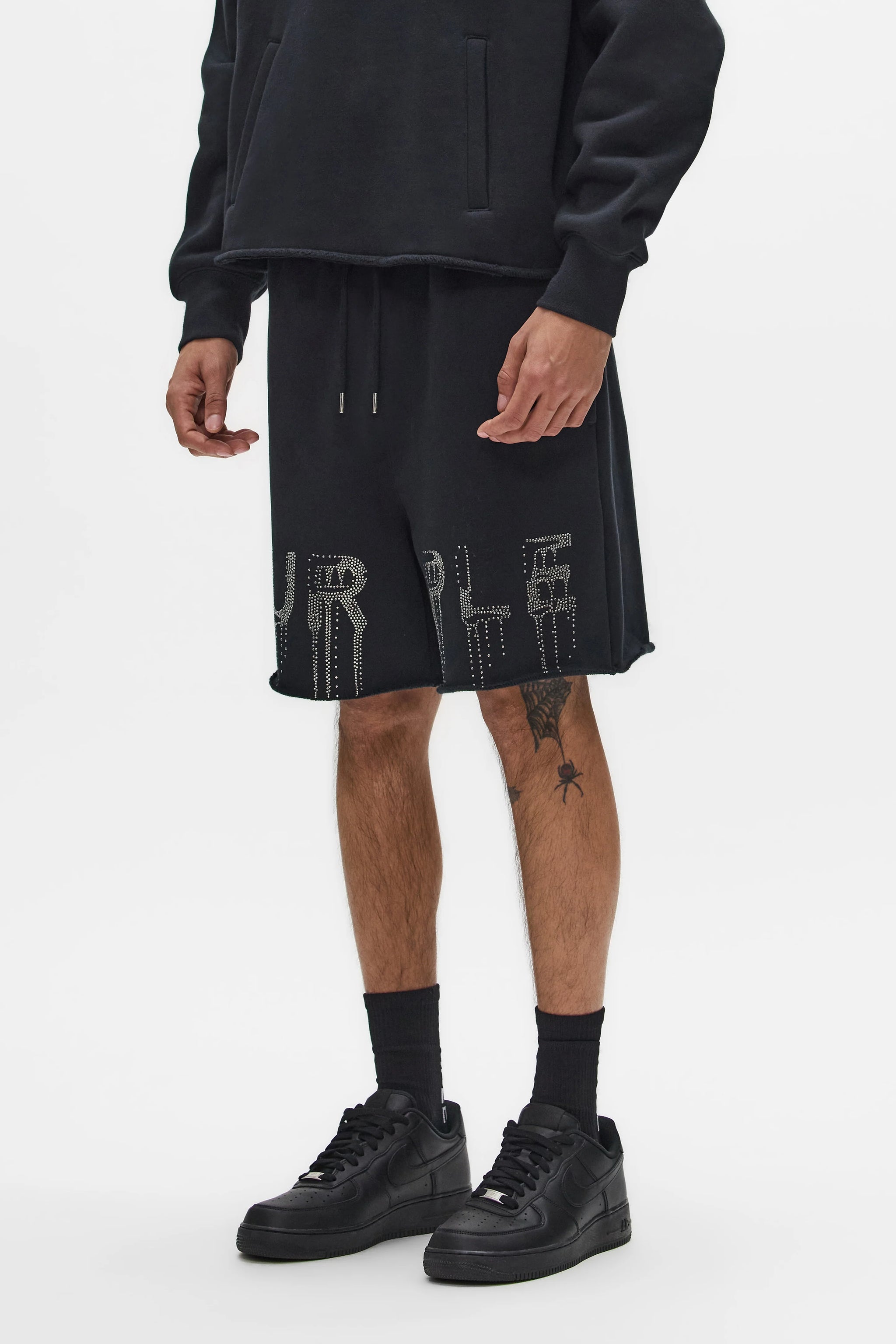 Purple Brand  Hotfix Crystal Shorts Black