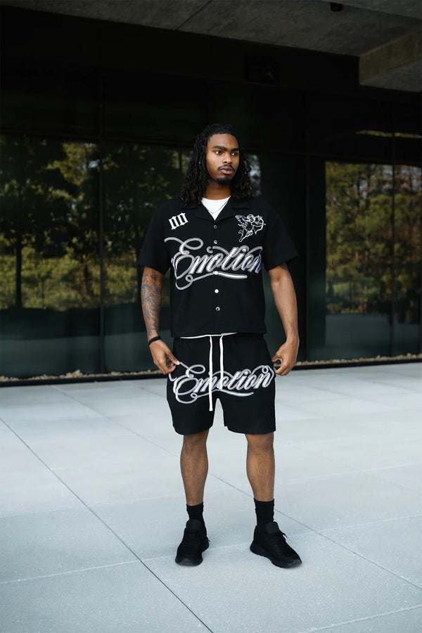 Mixed Emotion Signature Short set Black