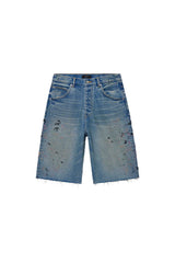 Purple Brand beaded Splatter Shorts Mid Indigo