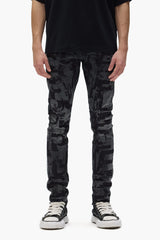 Purple Brand Skinny Grunge Print Jeans Black