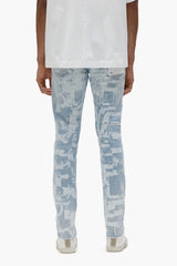 Purple Brand Skinny Grunge Print Jeans light Indigo