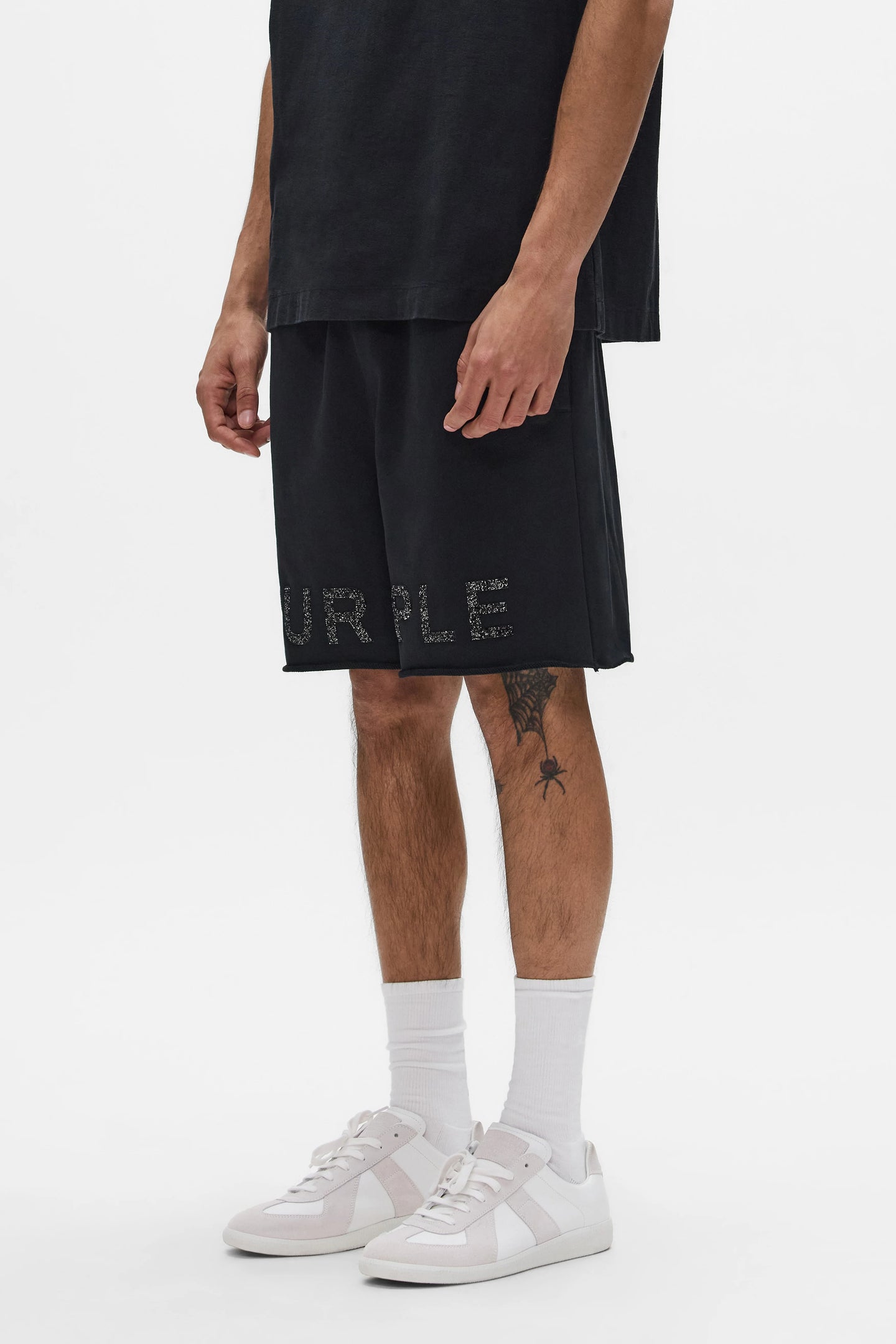 Purple Brand Crystal Shorts Black
