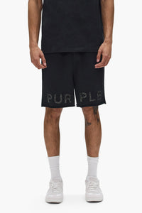 Purple Brand Men's Crystal Short Set Black