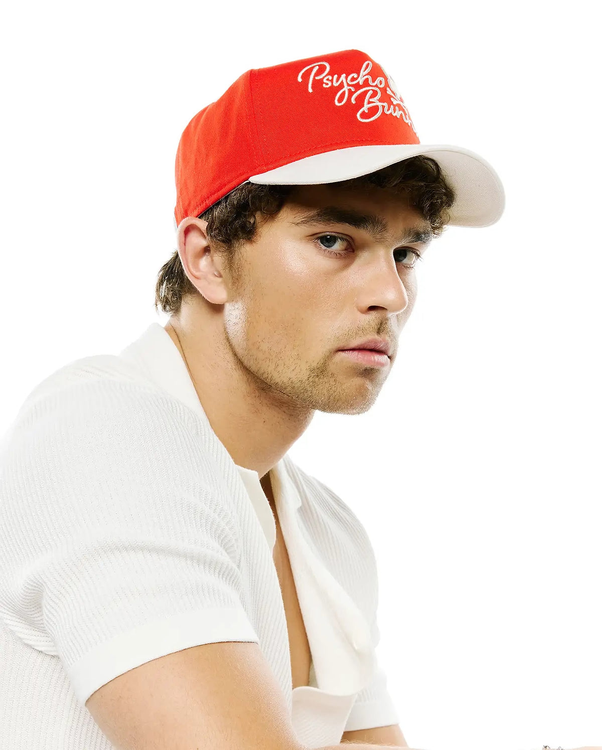 Psycho Bunny Sable A Frame Trucker Hat Fiery Red