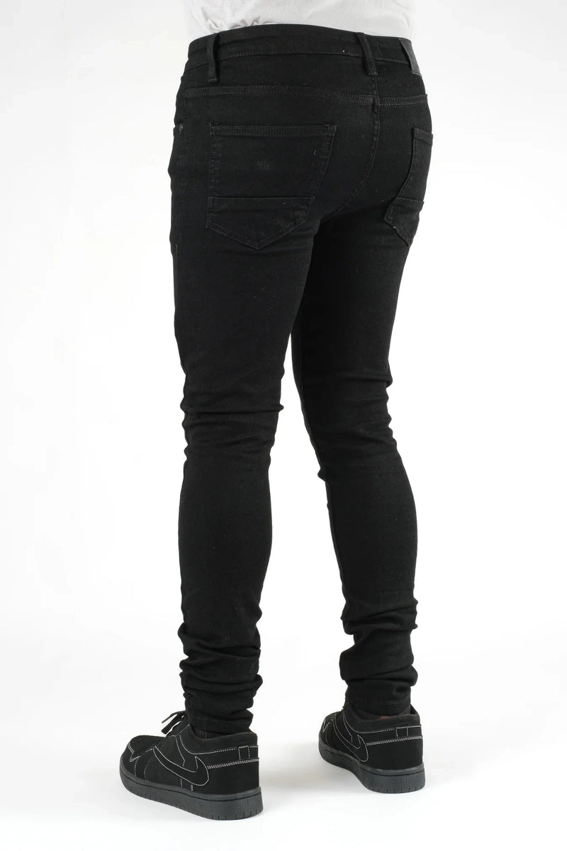 Premium disaster Men's ripped stretch jean Black