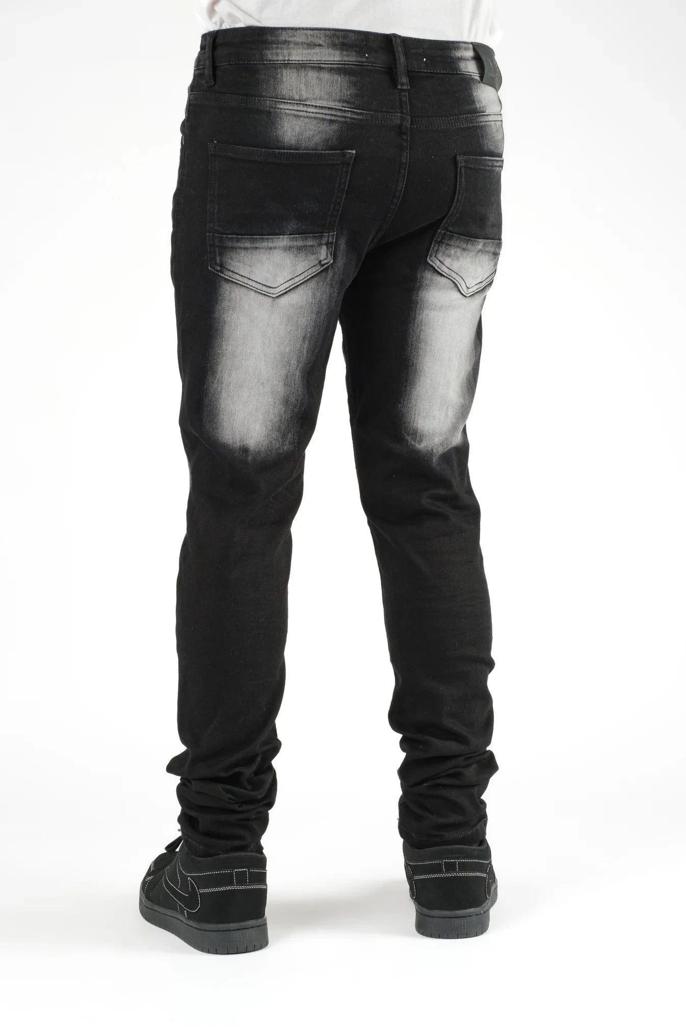 Premium disaster Men's ripped stretch jean chevron wash