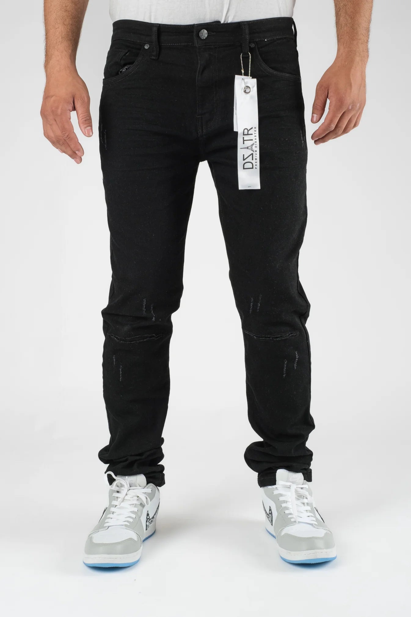 Premium Disaster Men's classic ultra stretch denim jean jet black