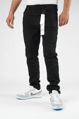Premium Disaster Men's classic ultra stretch denim jean jet black
