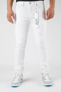Premium Disaster Men's classic ultra stretch denim jean white
