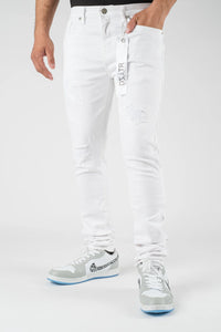 Premium Disaster Men's classic ultra stretch denim jean white