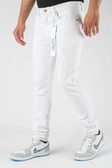 Premium Disaster Men's classic ultra stretch denim jean white