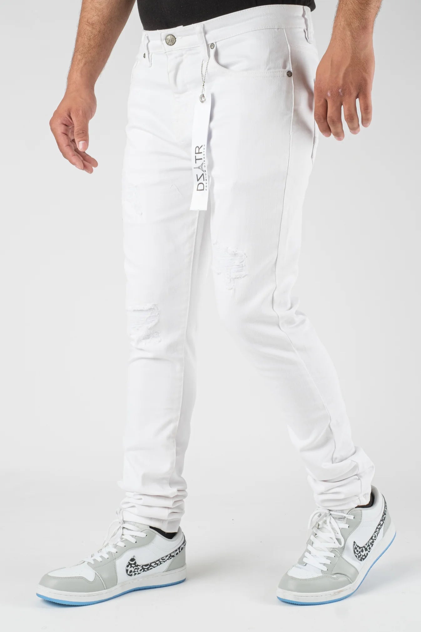 Premium Disaster Men's classic ultra stretch denim jean white