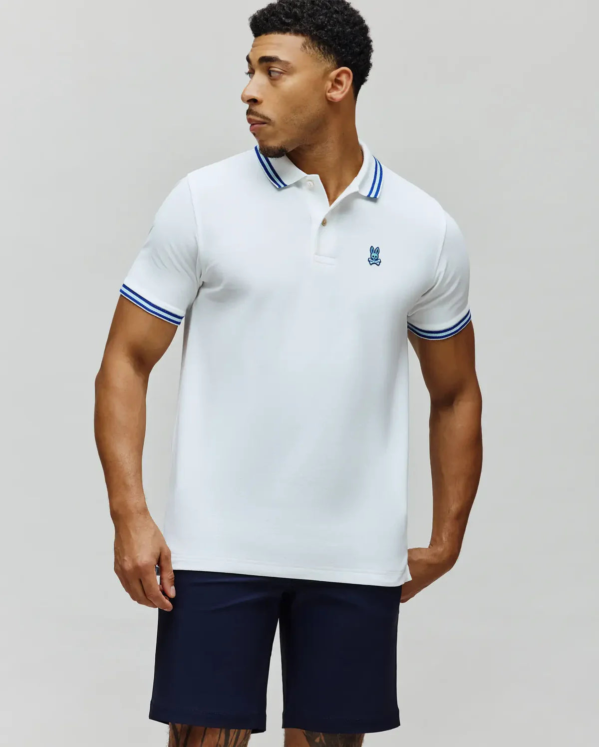 Psycho Bunny Clark Pique Polo White
